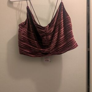 Striped Burgundy Crop Top